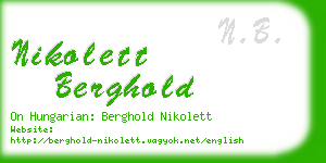 nikolett berghold business card